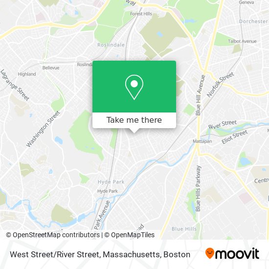 West Street / River Street, Massachusetts map