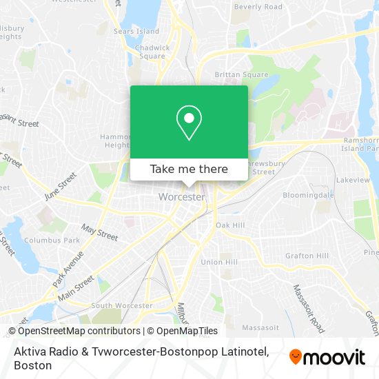 Mapa de Aktiva Radio & Tvworcester-Bostonpop Latinotel