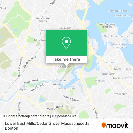 Lower East Mills / Cedar Grove, Massachusetts map