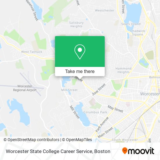 Worcester State College Career Service map