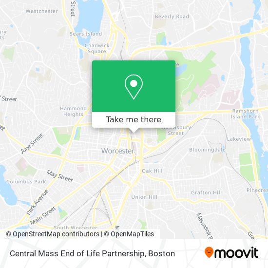Central Mass End of Life Partnership map