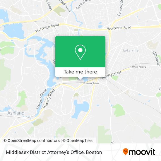 Middlesex District Attorney's Office map