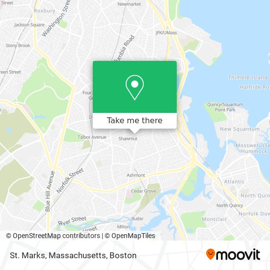 St. Marks, Massachusetts map