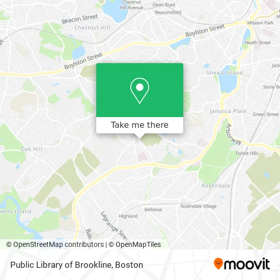 Public Library of Brookline map