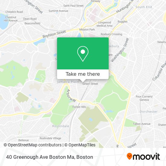 Mapa de 40 Greenough Ave Boston Ma