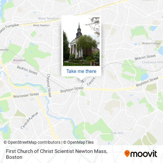 First Church of Christ Scientist Newton Mass map