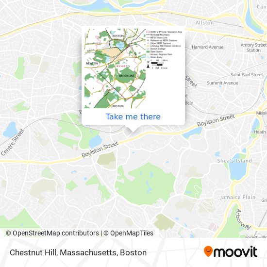 Mapa de Chestnut Hill, Massachusetts