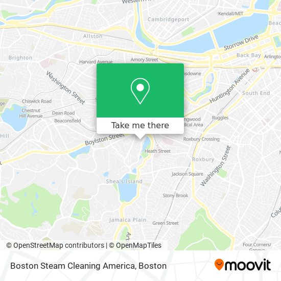 Mapa de Boston Steam Cleaning America