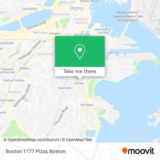 Mapa de Boston 1777 Pizza