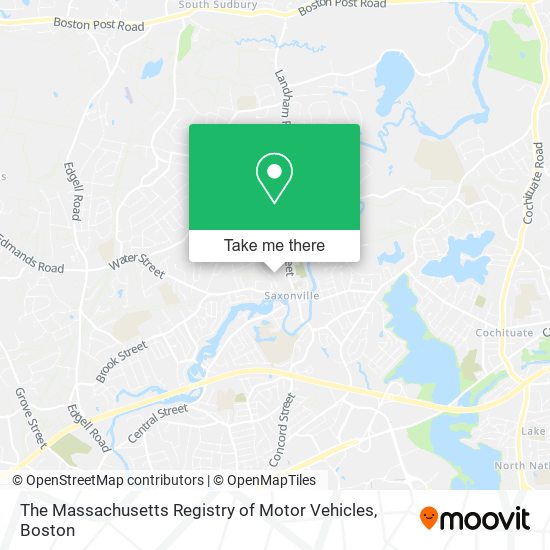 The Massachusetts Registry of Motor Vehicles map