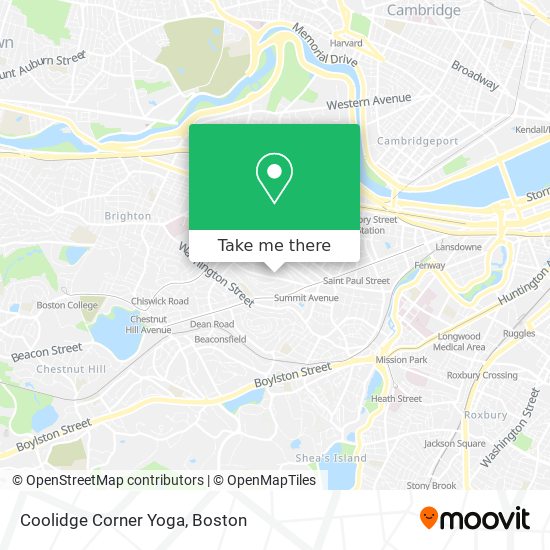 Coolidge Corner Yoga map