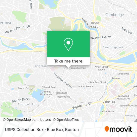 Mapa de USPS Collection Box - Blue Box