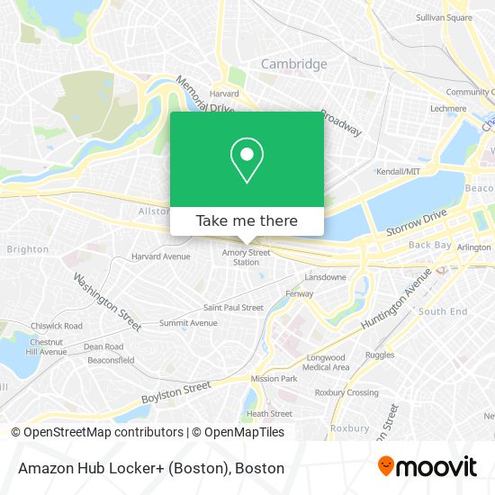 Mapa de Amazon Hub Locker+ (Boston)