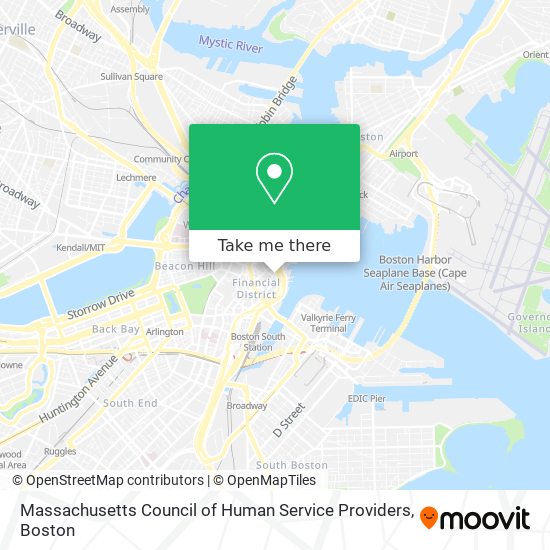 Mapa de Massachusetts Council of Human Service Providers