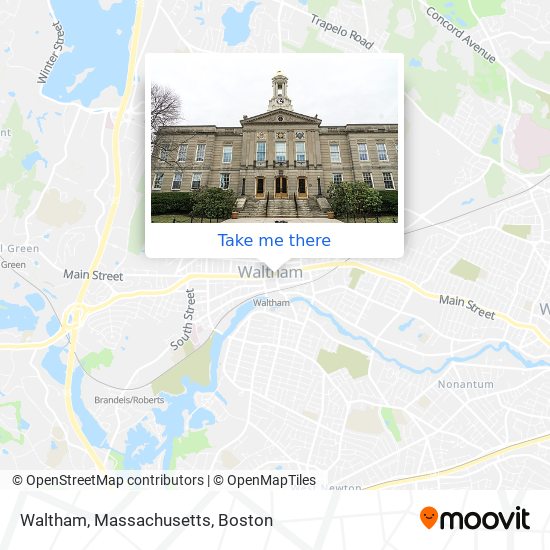 Mapa de Waltham, Massachusetts