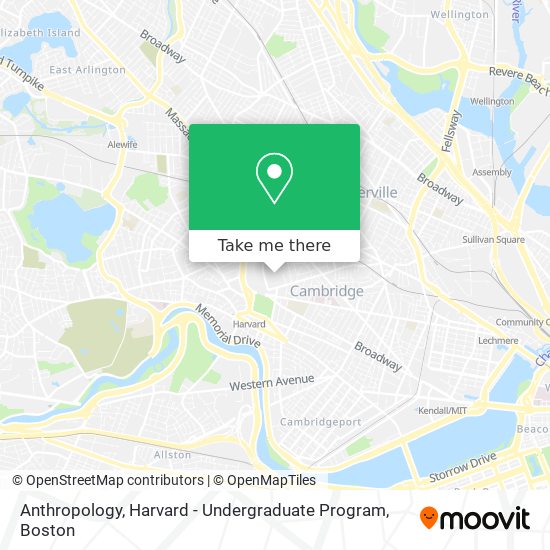 Mapa de Anthropology, Harvard - Undergraduate Program