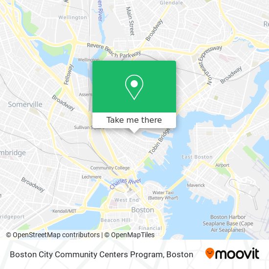 Boston City Community Centers Program map