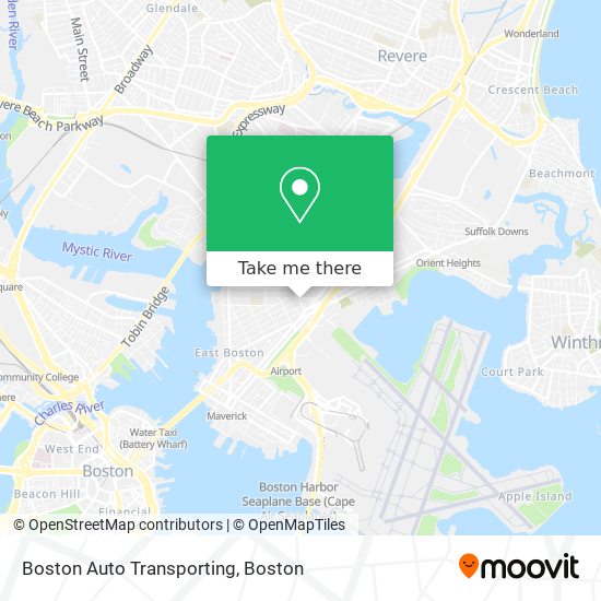 Mapa de Boston Auto Transporting