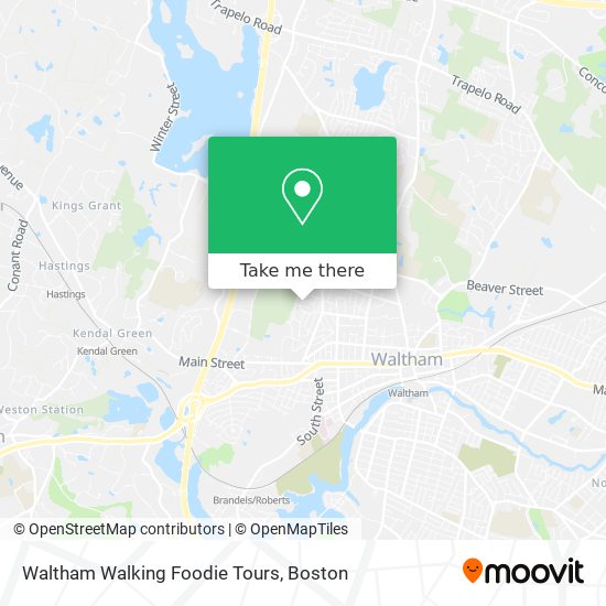 Mapa de Waltham Walking Foodie Tours