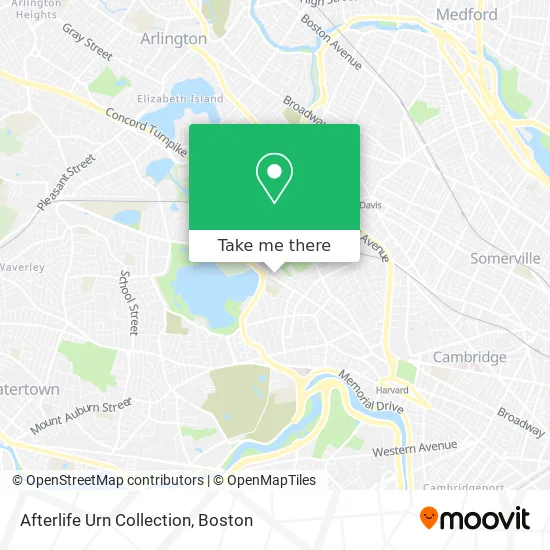 Afterlife Urn Collection map