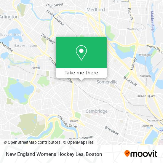 Mapa de New England Womens Hockey Lea