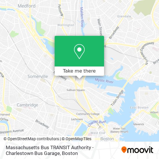 Massachusetts Bus TRANSIT Authority - Charlestown Bus Garage map