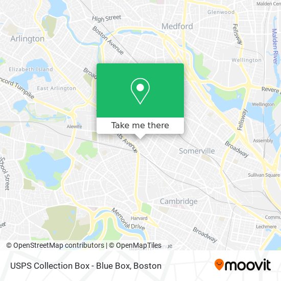 Mapa de USPS Collection Box - Blue Box