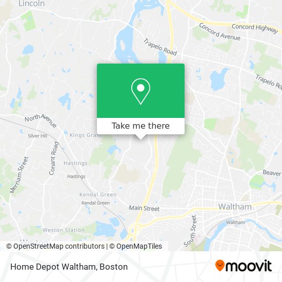 Mapa de Home Depot Waltham