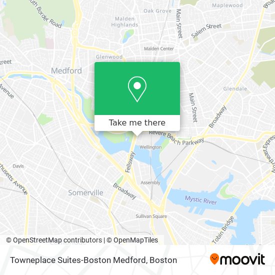 Mapa de Towneplace Suites-Boston Medford