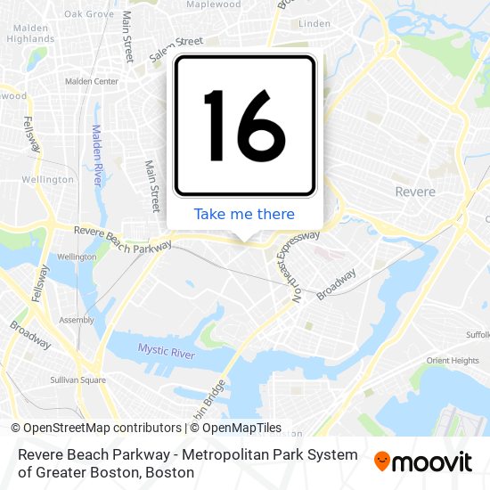 Mapa de Revere Beach Parkway - Metropolitan Park System of Greater Boston