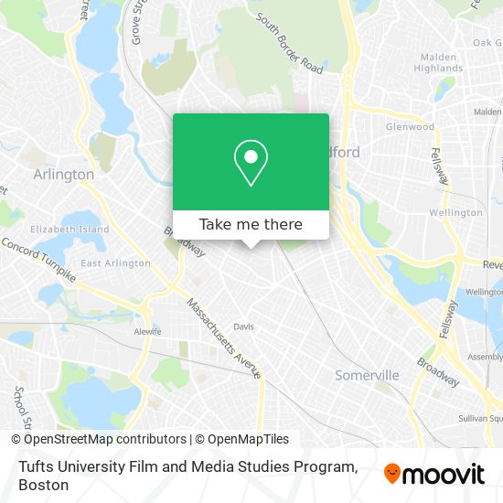 Mapa de Tufts University Film and Media Studies Program