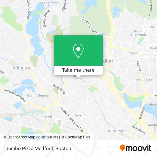 Mapa de Jumbo Pizza Medford