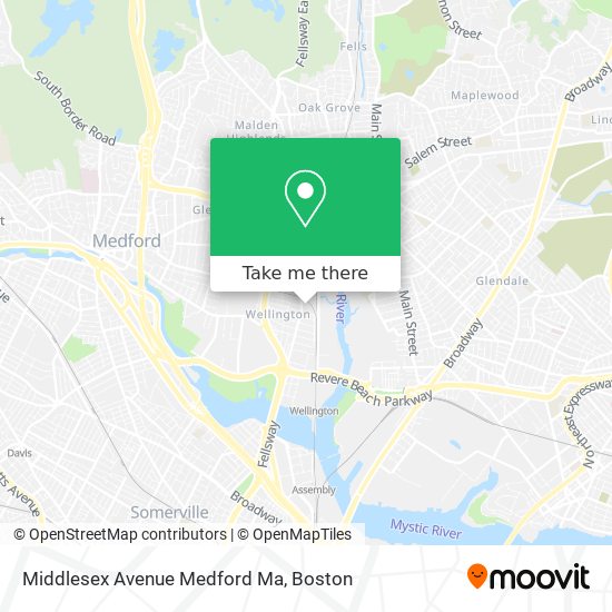 Mapa de Middlesex Avenue Medford Ma