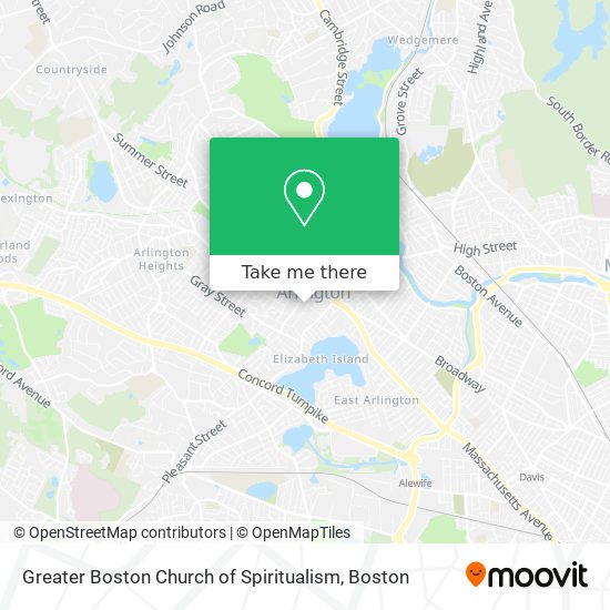 Greater Boston Church of Spiritualism map