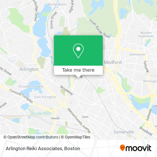 Arlington Reiki Associates map