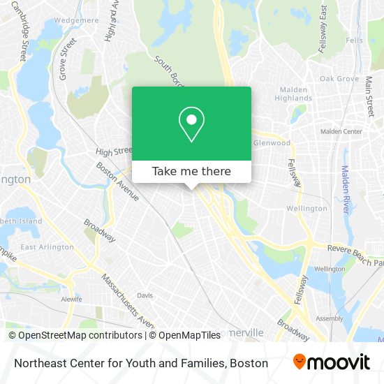 Northeast Center for Youth and Families map