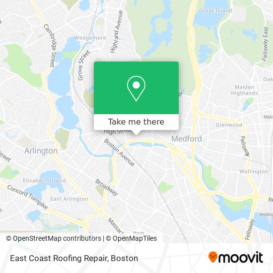 East Coast Roofing Repair map