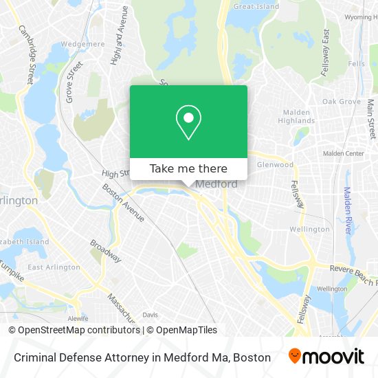 Mapa de Criminal Defense Attorney in Medford Ma