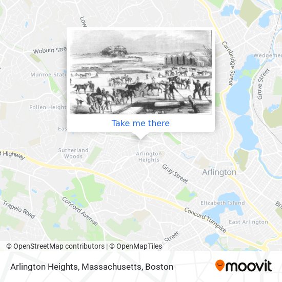 Mapa de Arlington Heights, Massachusetts