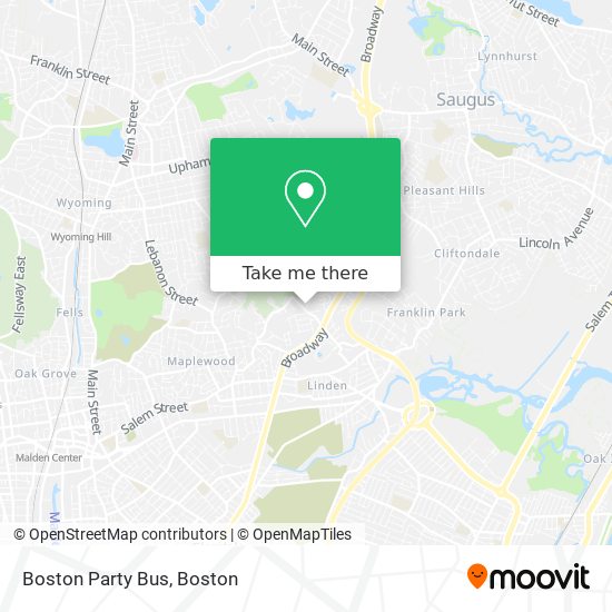 Mapa de Boston Party Bus