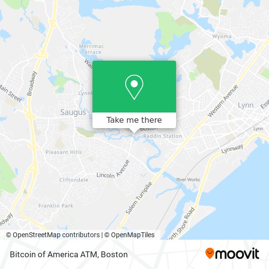 Mapa de Bitcoin of America ATM