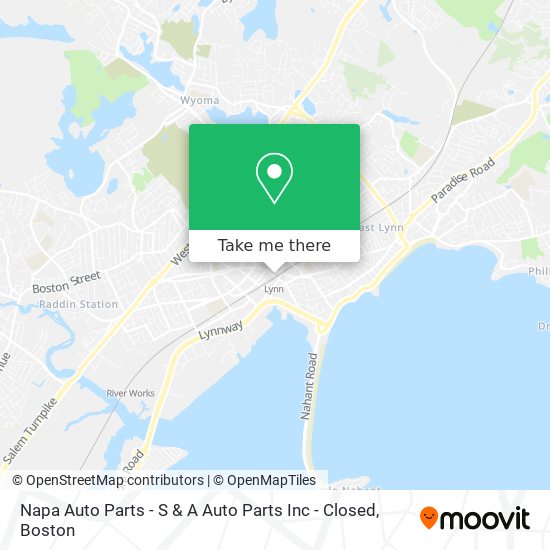 Mapa de Napa Auto Parts - S & A Auto Parts Inc - Closed