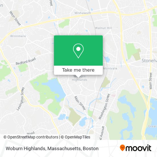 Woburn Highlands, Massachusetts map