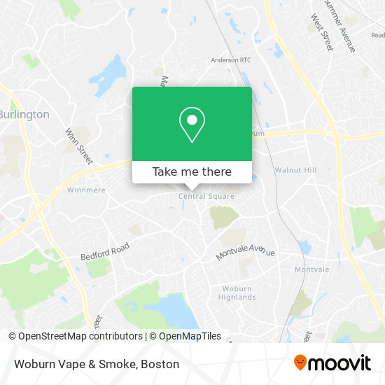 Mapa de Woburn Vape & Smoke