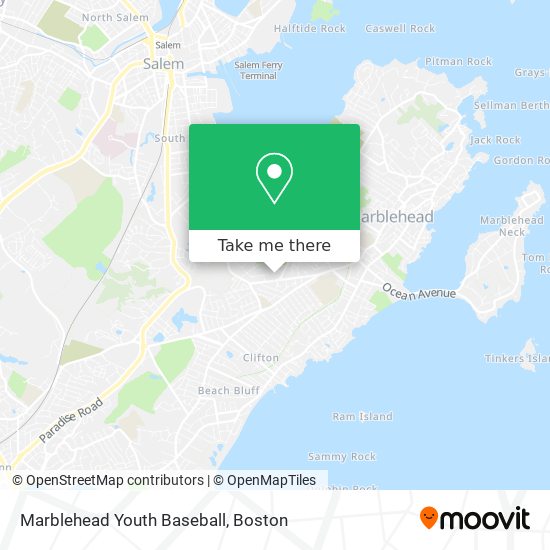 Marblehead Youth Baseball map