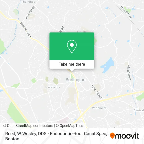 Reed, W Wesley, DDS - Endodontic-Root Canal Spec map