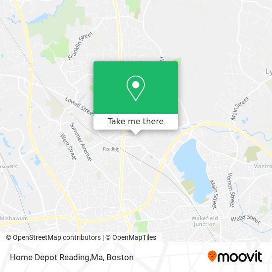 Mapa de Home Depot Reading,Ma