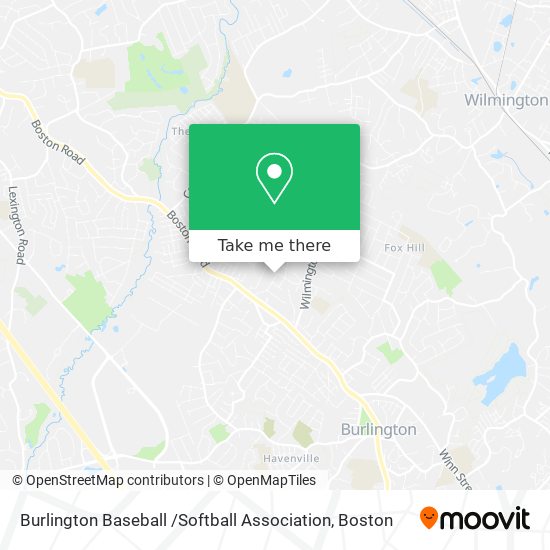 Mapa de Burlington Baseball /Softball Association