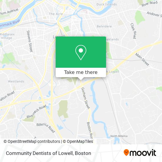 Community Dentists of Lowell map