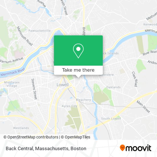 Back Central, Massachusetts map